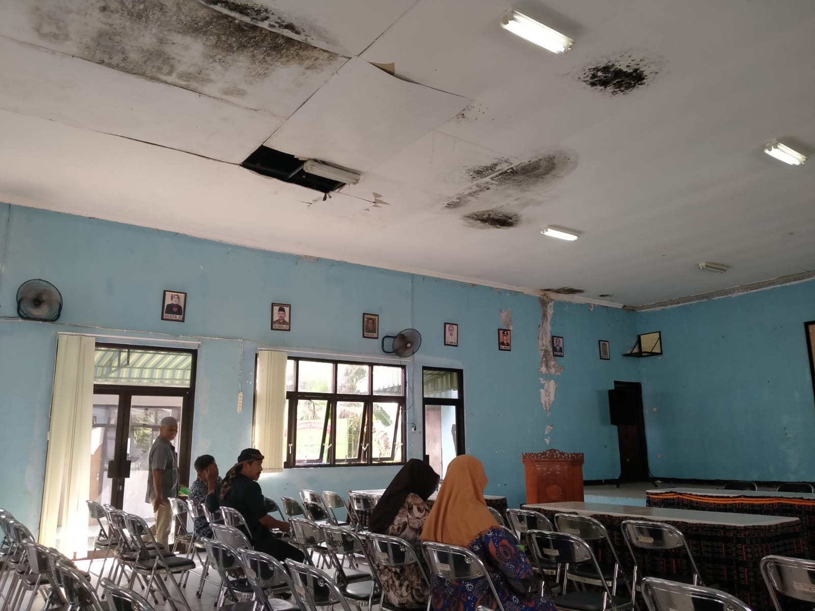 Kerusakan Atap Aula Kelurahan Bantarsoka Belum Ditangani