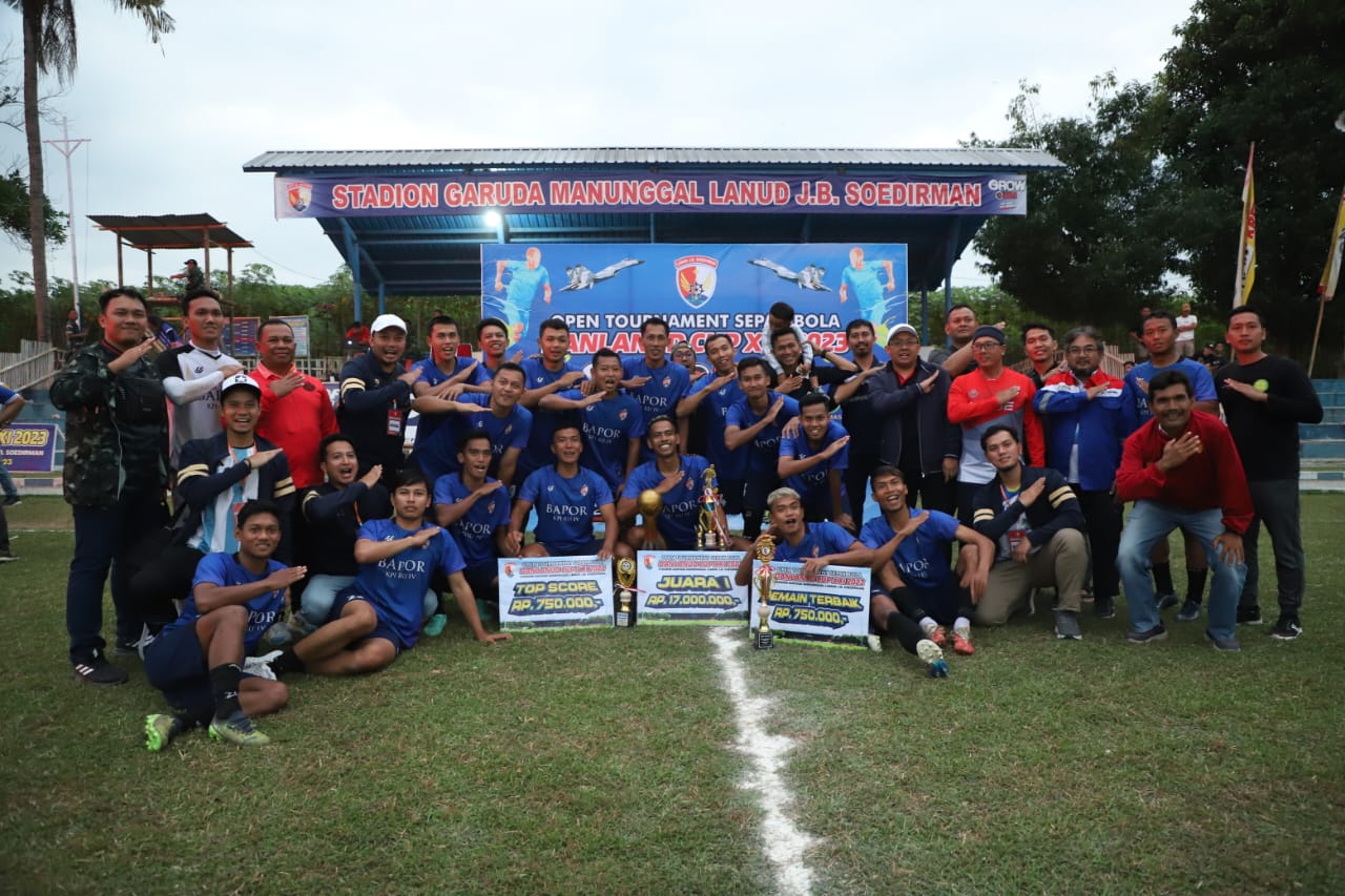 Mantap, Bapor Sepakbola RU IV Cilacap Juara Turnamen Danlanud Cup 2023