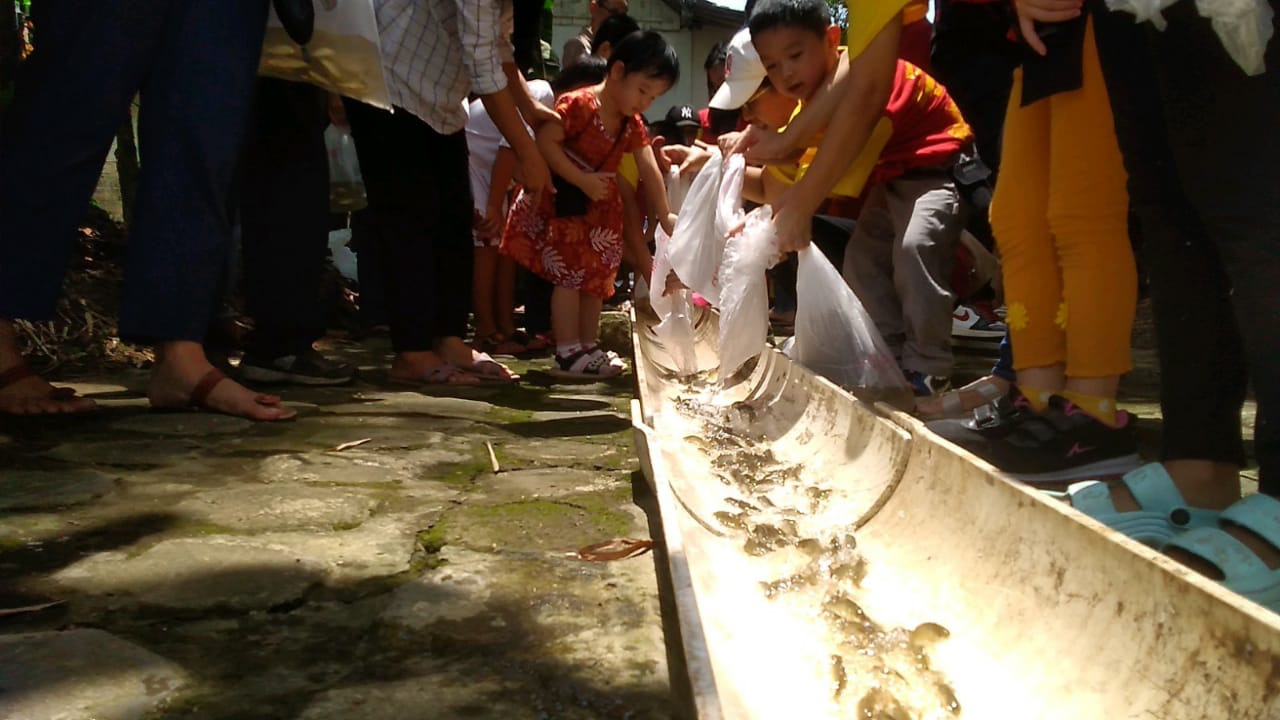 Fang Sen, Ribuan Ikan dan Burung Dilepas ke Habitat