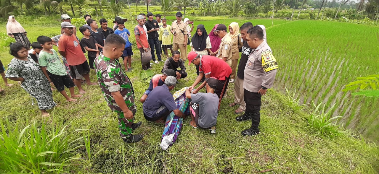 Mayat Lansia Ditemukan di Areal Persawahan Desa Selangganggeng