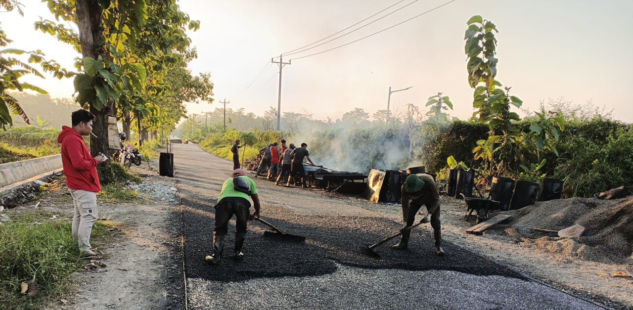 Penambalan Jalan Berlubang di Purbalingga Rampung 50 Persen