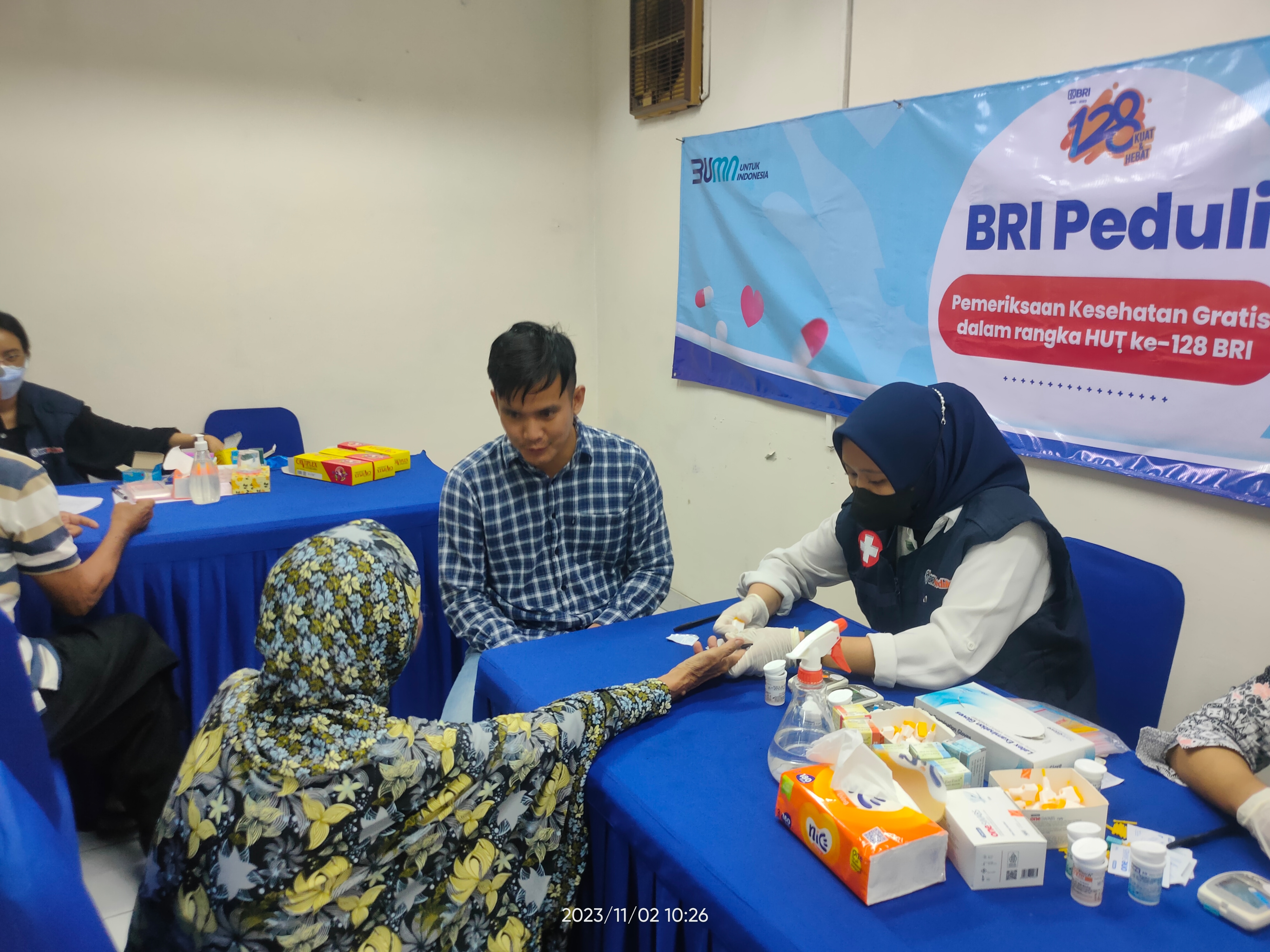 Sambut HUT Ke-128, BRI Branch Office Purwokerto Gelar Pemeriksaan Kesehatan Gratis