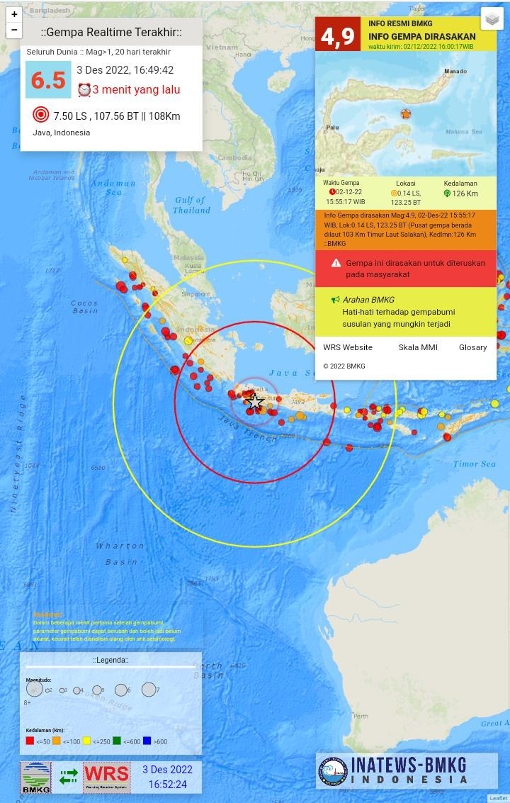 Gempa Magnitudo 6,4 Di Kabupaten Garut, Getarannya Terasa Sampai Banyumas