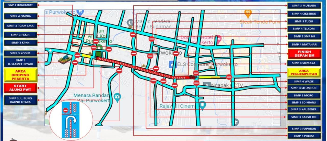 Festival Kentongan Banyumas 2023, 23 Simpang Akan Ditutup