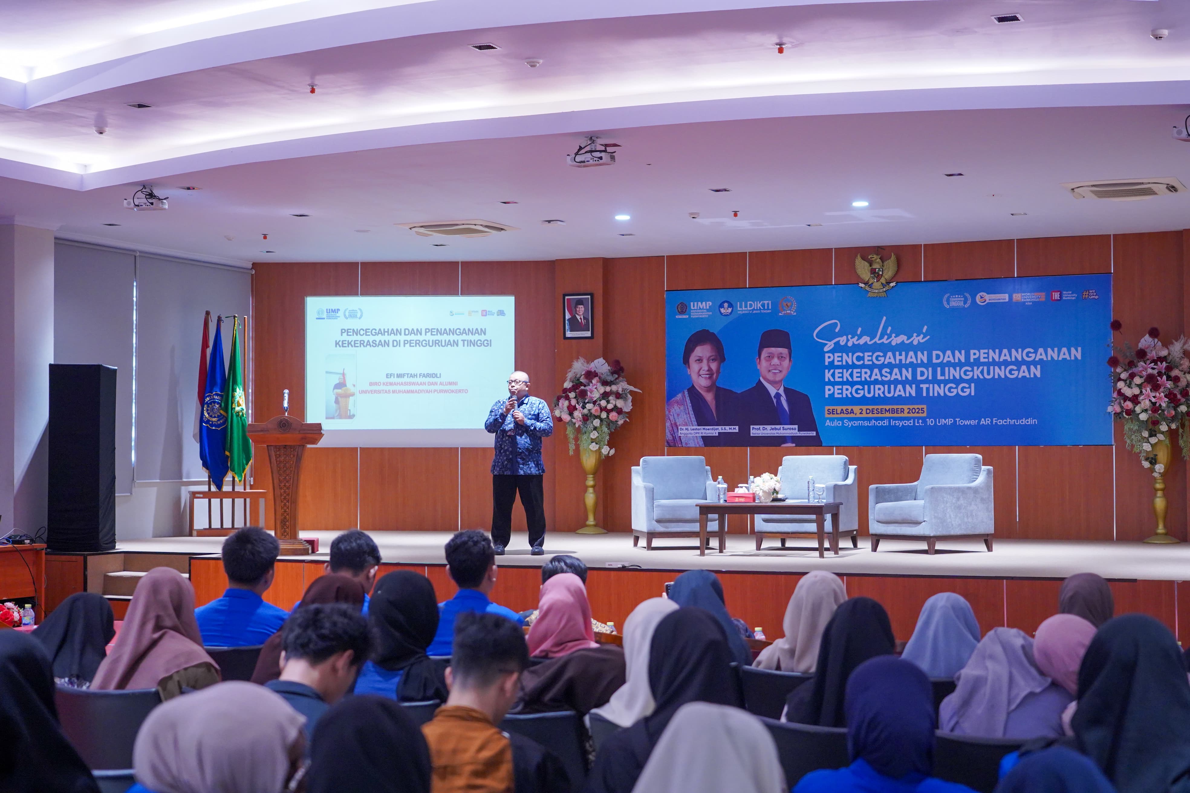 UM Purwokerto dan Komisi X DPR RI Gelar Sosialisasi Pencegahan dan Penanganan Kekerasan di Perguruan Tinggi