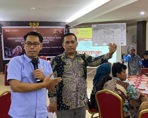 KPU Cilacap Sosialisasi Peningkatan Partisipatif Pemilu kepada Penyandang Disabiltas dan Kaum Minoritas