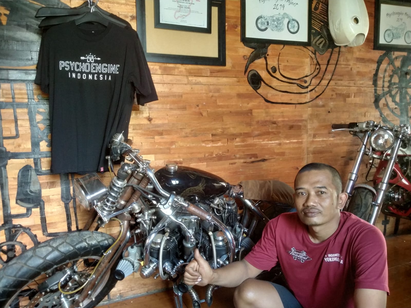 Dua Motor Handmade Karya M Yusuf Adib Mustofa, Owner Bengkel Psycho Engine Indonesia, Tampil Sampai ke Jepang
