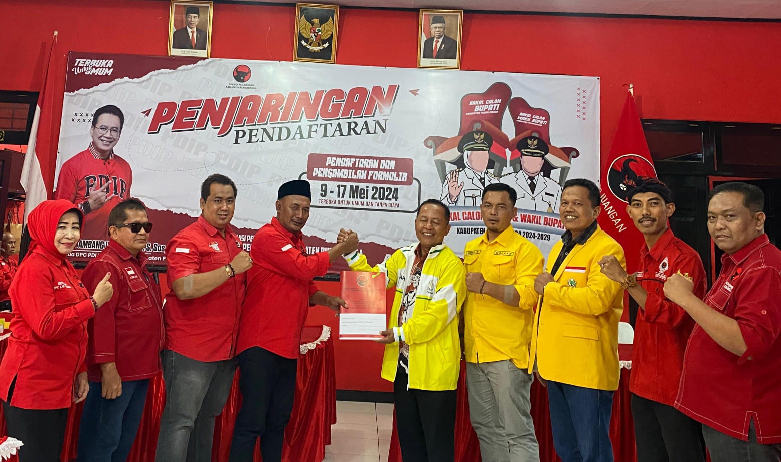 Ambil Formulir Calon Wakil Bupati Purbalingga, Partai Golkar Merapat ke PDIP