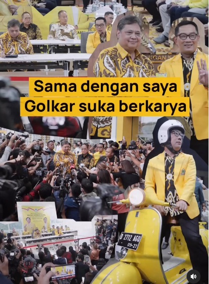 Tunjukan Vespa Kuning, Ridwan Kamil Ke Partai Golkar, Ini Postingan Lengkap Instagramnya
