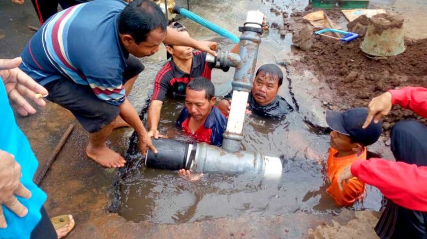 Batu Sumbat Aliran Pipa PDAM Menuju Area Perkotaan Purbalingga