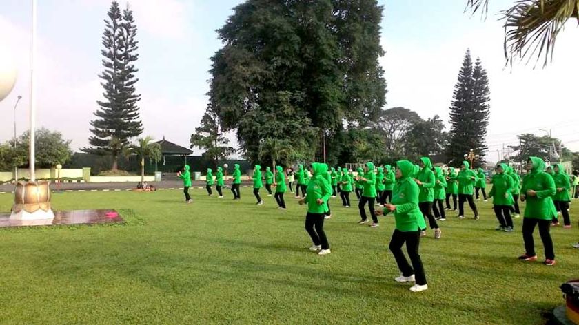 Persit Kodim 0701/Banyumas Aerobik Bersama