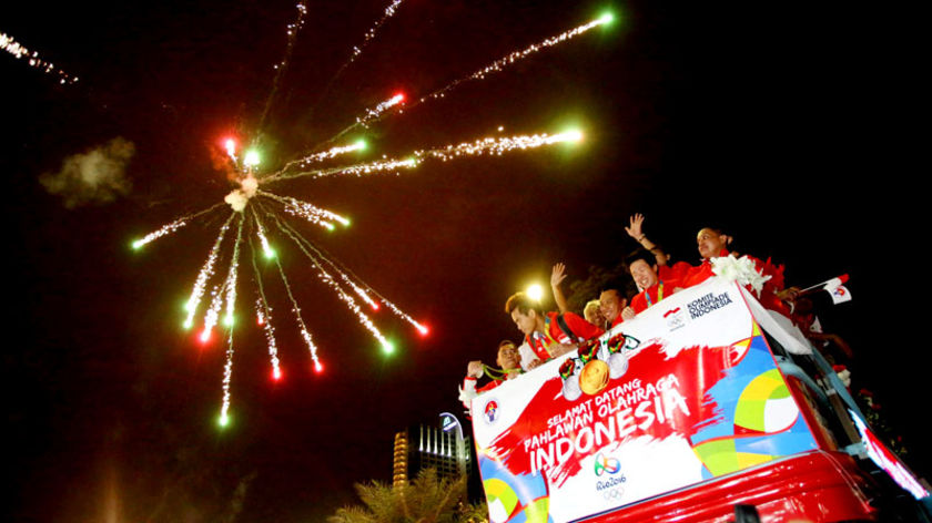 Jakarta Sambut Kepulangan Tontowi Cs dari Olimpiade Rio dengan Meriah