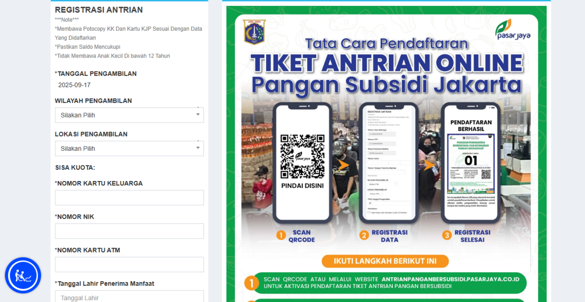 Daftar Antrean KJP Sembako Pasar Jaya September 2025, Ini Link dan Panduannya