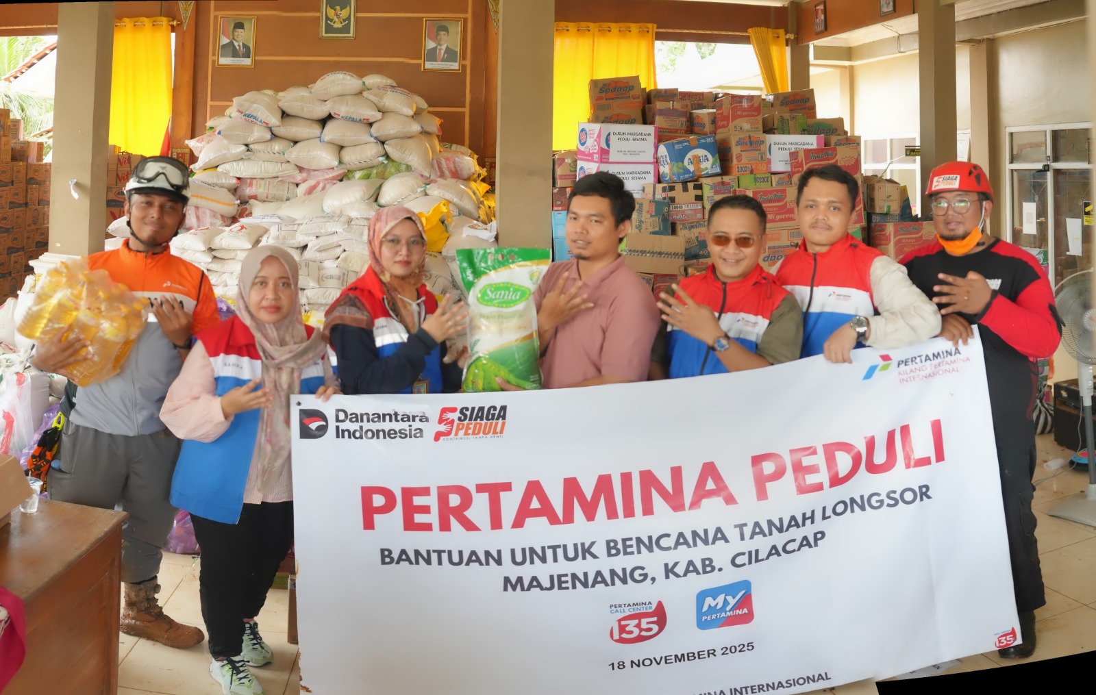 Pertamina Hadir dan Peduli, Salurkan Bantuan Logistik untuk Korban Longsor Majenang