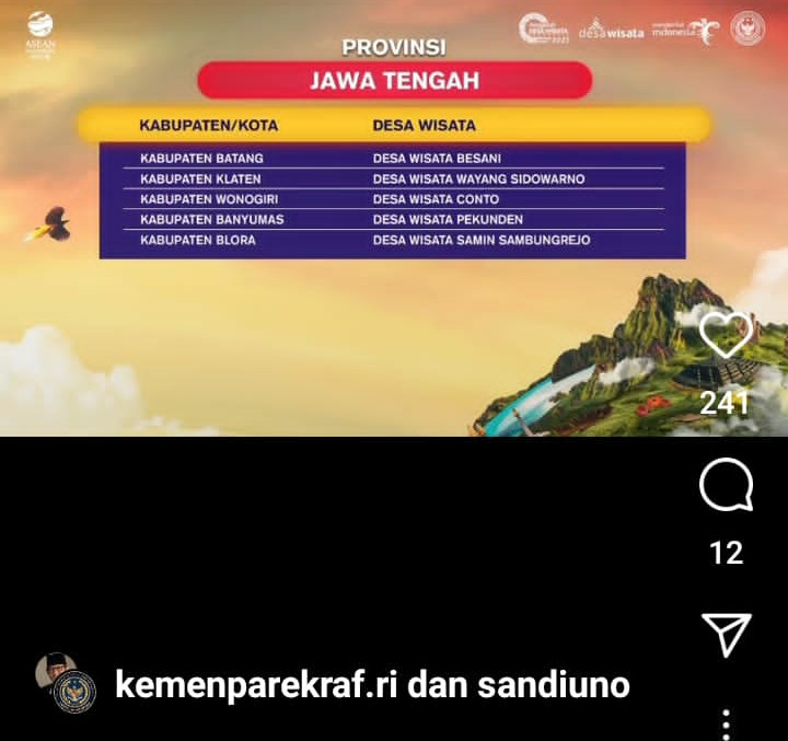 Pokdarwis Pekunden Makin Kreatif Sambut Visitasi Menparekraf