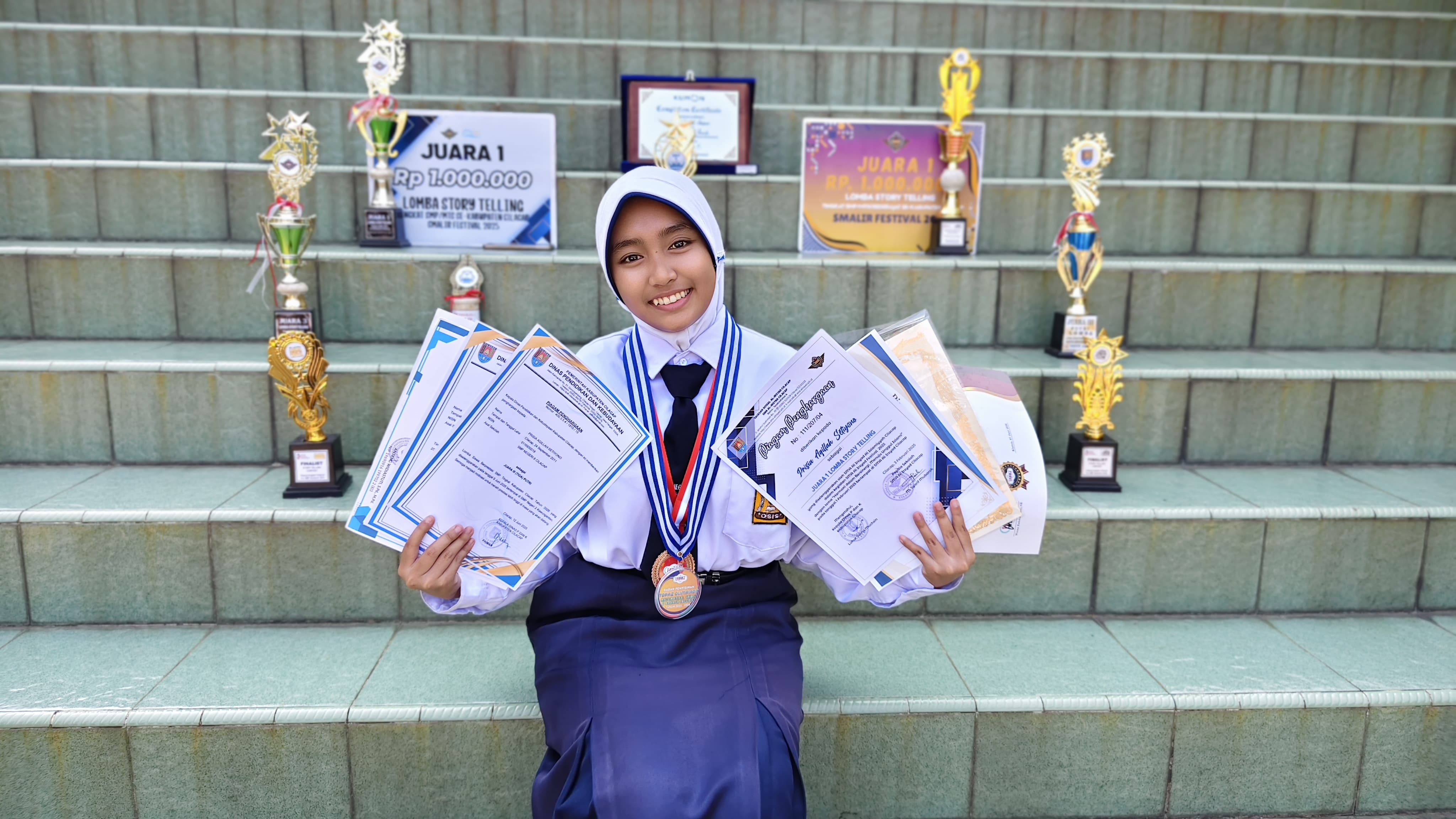 Dari Story Telling hingga Sains, Prisia Aqillah Harumkan Nama SMPN 6 Cilacap