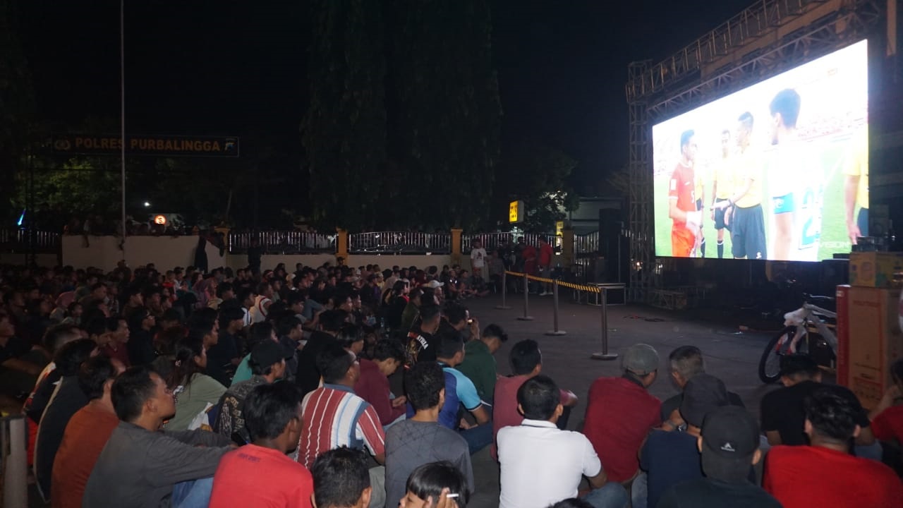 Meriah, Nobar Semifinal Piala Asia U-23 di Mapolres Purbalingga