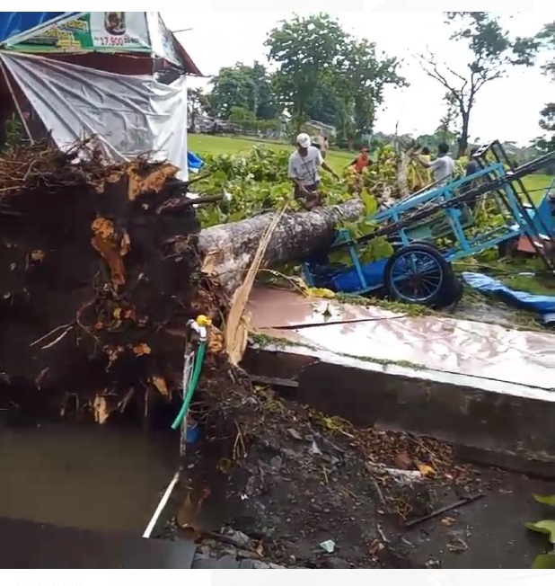 Hujan Deras Disertai Angin Kencang Melanda Wilayah Cilacap