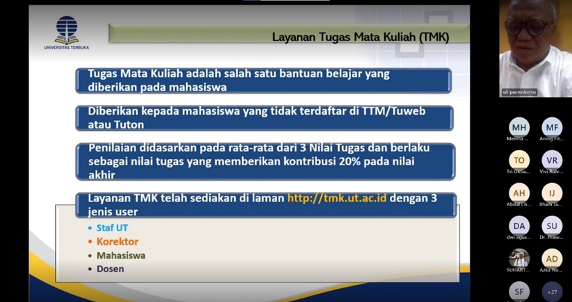 Penyamaan Persepsi Pemeriksaan Tugas Mata Kuliah UT Purwokerto