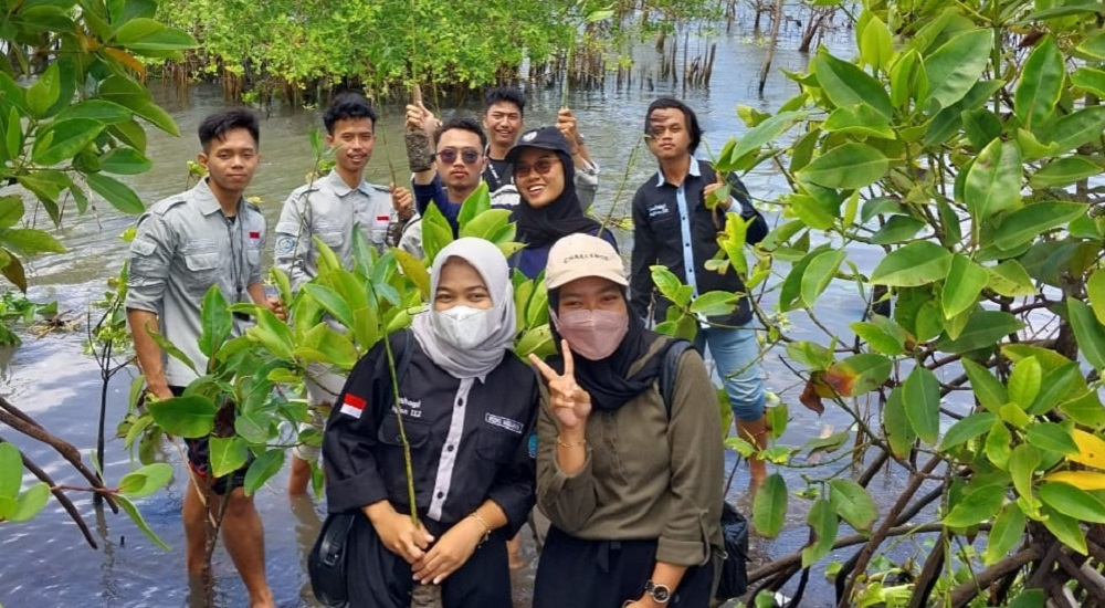 Lestarikan Ekosistem Mangrove, Mahasiswa Geografi UMP Tanam Bibit di Pantai Baros