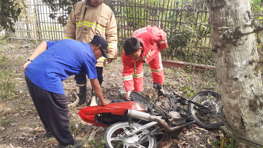 Akibat selang Karburator Rembes, Satu Unit Sepeda Motor Terbakar di Cipari