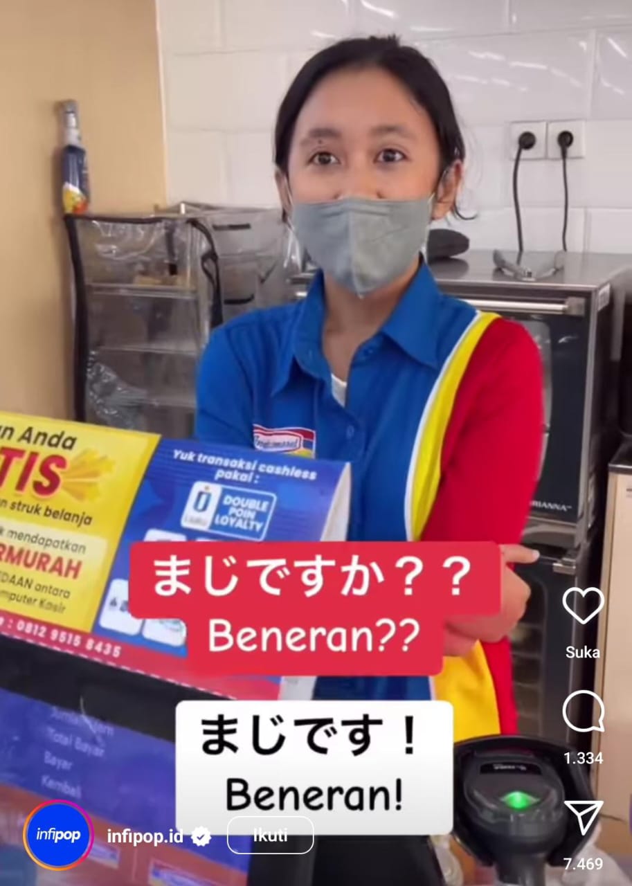 Viral! Karyawan Indomaret di Purwokerto Bisa Menggunakan Bahasa Jepang, Belajar Dari Anime