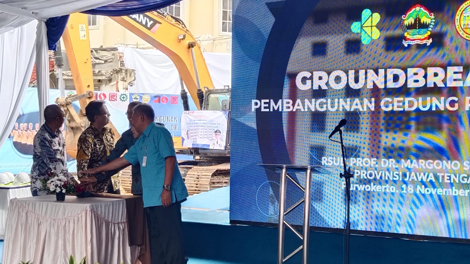 Groundbreaking Pembangunan Gedung Pelayanan VIP RSUD Margono Soekarjo Dimulai