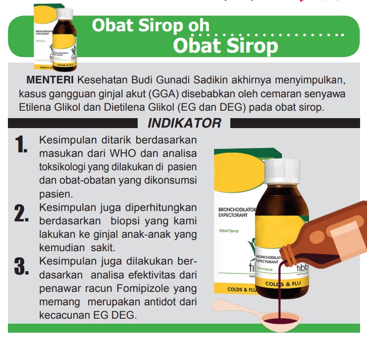 6.001 Tautan Obat Berisiko Merusak Ginjal, Menkes : GGA Disebabkan Cemaran Senyawa EG dan DEG 