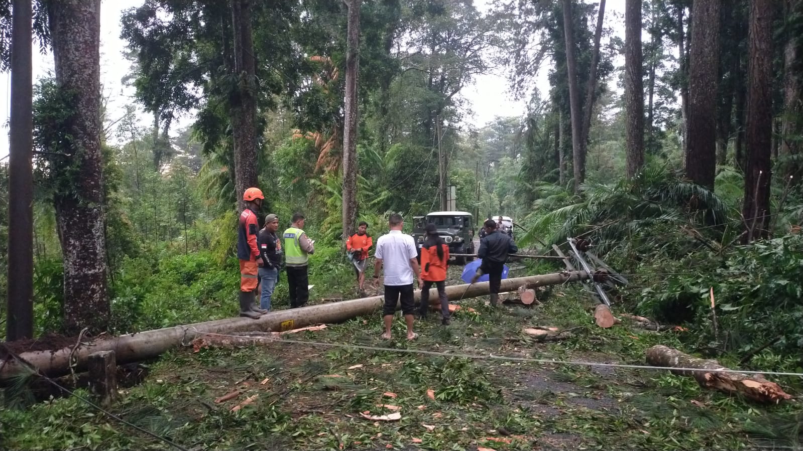 Hujan Angin Terjang Baturraden Banyumas, Akses Wisata Terhenti Sementara