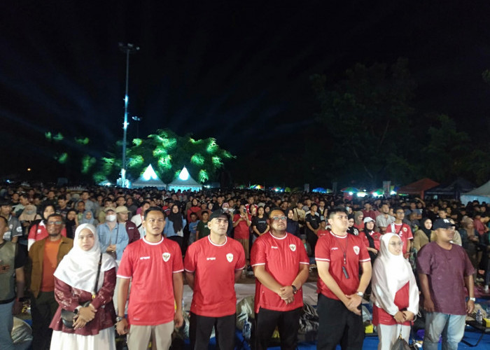 Peserta Nobar Fahmi-Dimas dan Cristian Gonzales Membludak