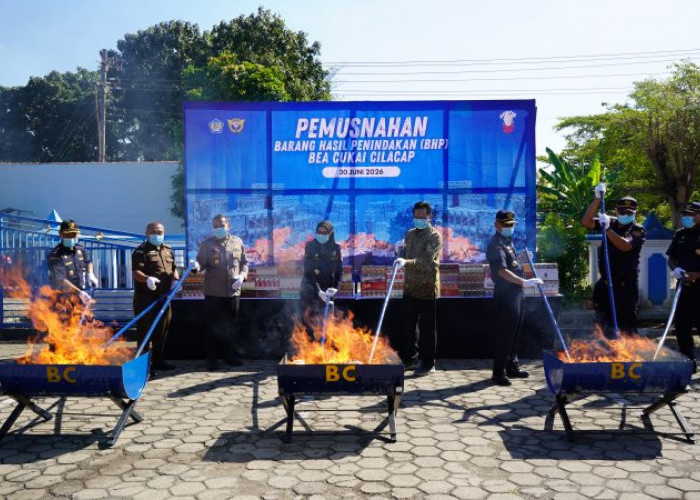 847 Ribu Batang Rokok Ilegal di Kabupaten Cilacap Dimusnahkan, Nilainya Tembus Rp1,3 Miliar 