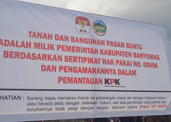 Plang Pemkab di Pasar Buntu Tertulis 'Dalam Pantauan KPK', Ini Penjelasannya