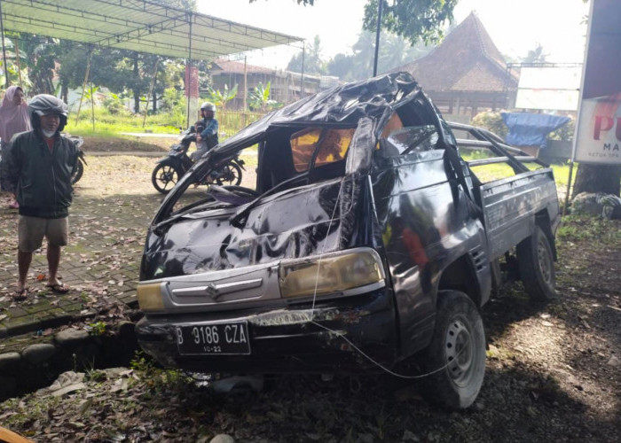 Kecelakaan Maut di Cilongok, Mobil Pikap Angkut 8 Pekerja, Sempat Terbalik, Dua Tewas di Lokasi Kejadian 