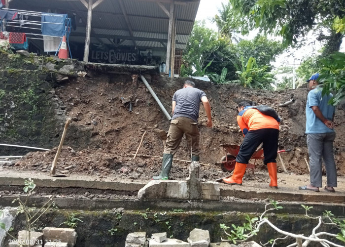 Hujan Deras Picu Longsor di Jeruklegi Wetan Cilacap, Satu Rumah Warga Terancam Ambruk