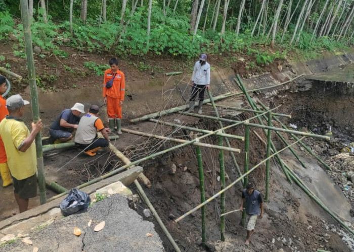 Saluran irigasi Induk di Desa Kediri, Karanglewas Ditangani Darurat