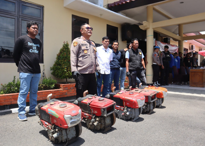 Polres Bekuk Pencuri Mesin Traktor Lintas Provinsi 