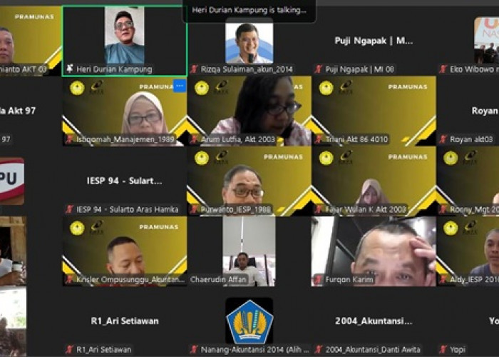 KAFE Unsoed Gelar Pra Munas 2025, Lebih dari 100 Alumni Ikut Virtual Meeting