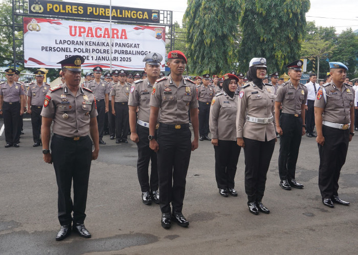 74 Personel Polres Purbalingga Naik Pangkat