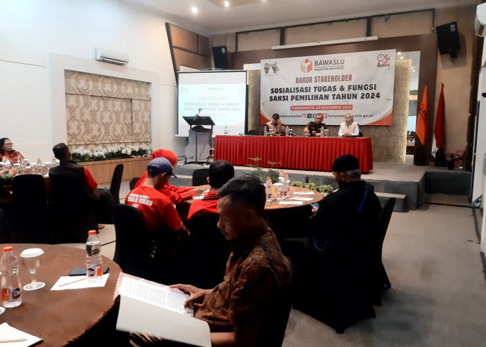 Bawaslu Banyumas Gelar Rakor Tugas dan Fungsi Saksi Pemilihan Tahun 2024 Bersama Stakeholder 