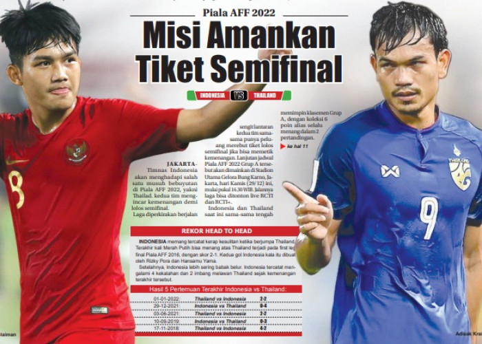 Piala AFF 2022, Indonesia v Thailand, Update Head to Head Sekaligus Laga Musuh Bebuyutan