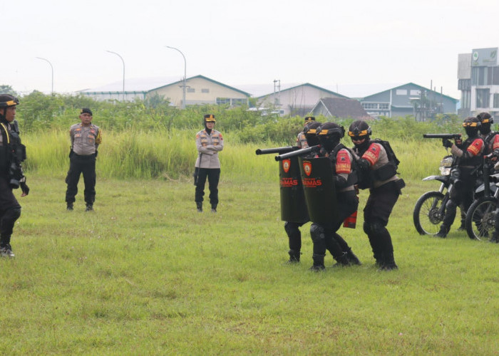 Kesiapsiagaan Potensi Kontijensi di Purbalingga, Polres Gelar Latihan Dalmas