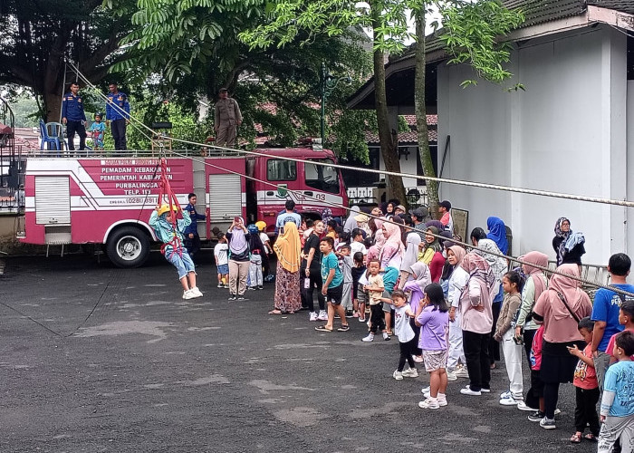 Dimeriahkan Flying Fox, CFD Purbalingga Semakin Meriah