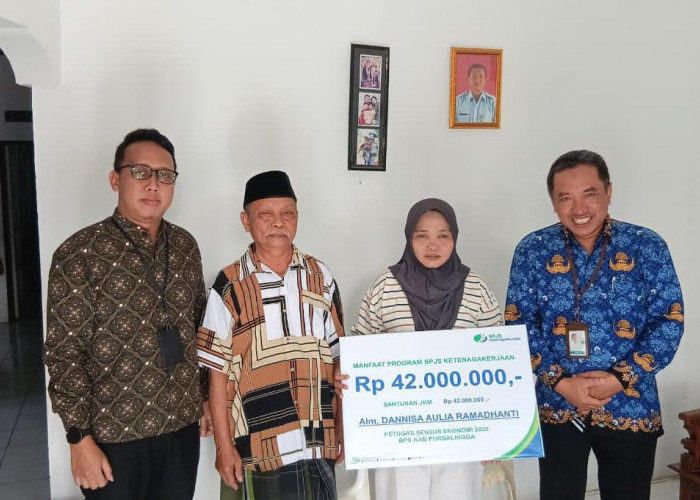 Petugas Sensus Ekonomi 2026 Meninggal Dunia, BPJS Ketenagakerjaan Purbalingga Serahkan Santunan Rp42 Juta