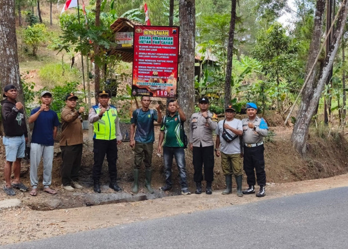 Pasang Papan Peringatan, Polres Kebumen Cegah Kebakaran Hutan