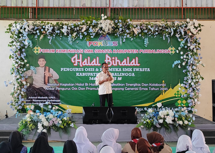 Bangun Sinergi, Pengurus OSIS dan Pramuka SMK Swasta Gelar Halal Bi Halal di SMK YPT 1 Purbalingga