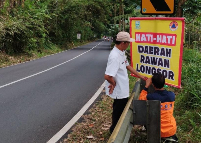 Rawan Longsor, Jalan Raya Karangreja-Bobotsari Dipasang Rambu Peringatan di 10 Titik