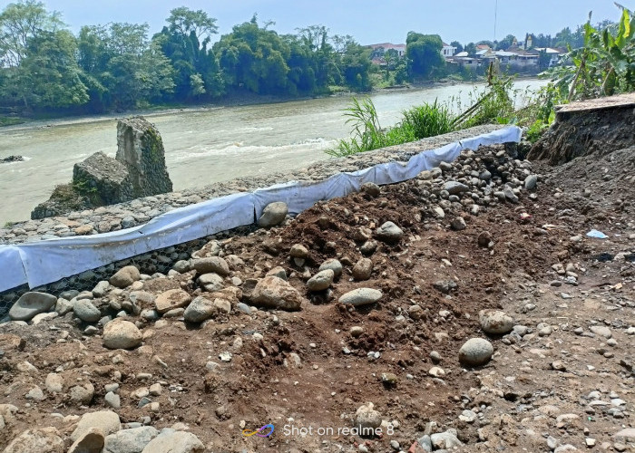 Perbaikan Bronjong Sungai Klawing Rampung, Sisi Lainnya Terancam Longsor