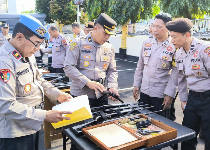 Hindari Penyalahgunaan, Senjata Api Inventaris Polres Purbalingga Dicek