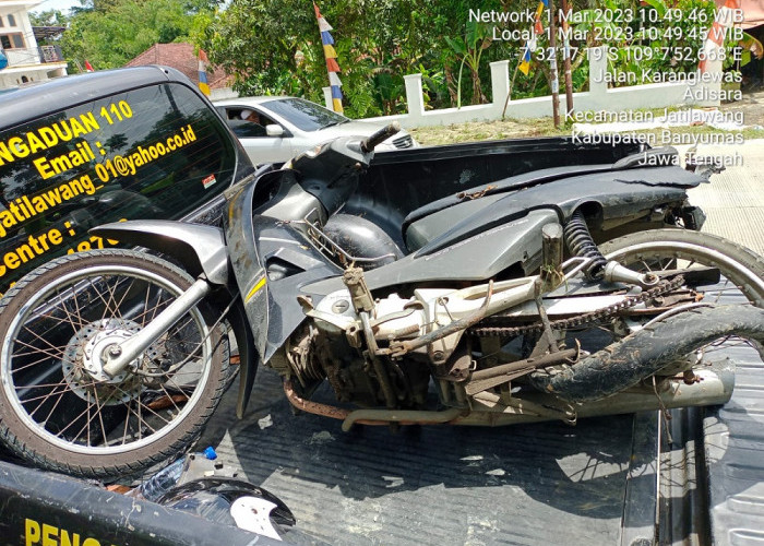 Moge Tabrak Honda Supra Fit di Jalan Raya Jatilawang, Begini Kronologinya
