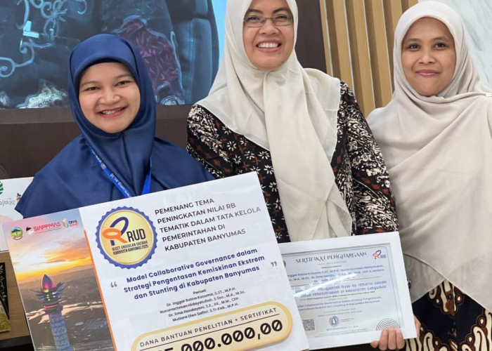 Tim Kolaborasi UMP dan BRIN Raih Penghargaan Riset Unggulan Daerah (RUD) Kabupaten Banyumas 2025 Banyumas